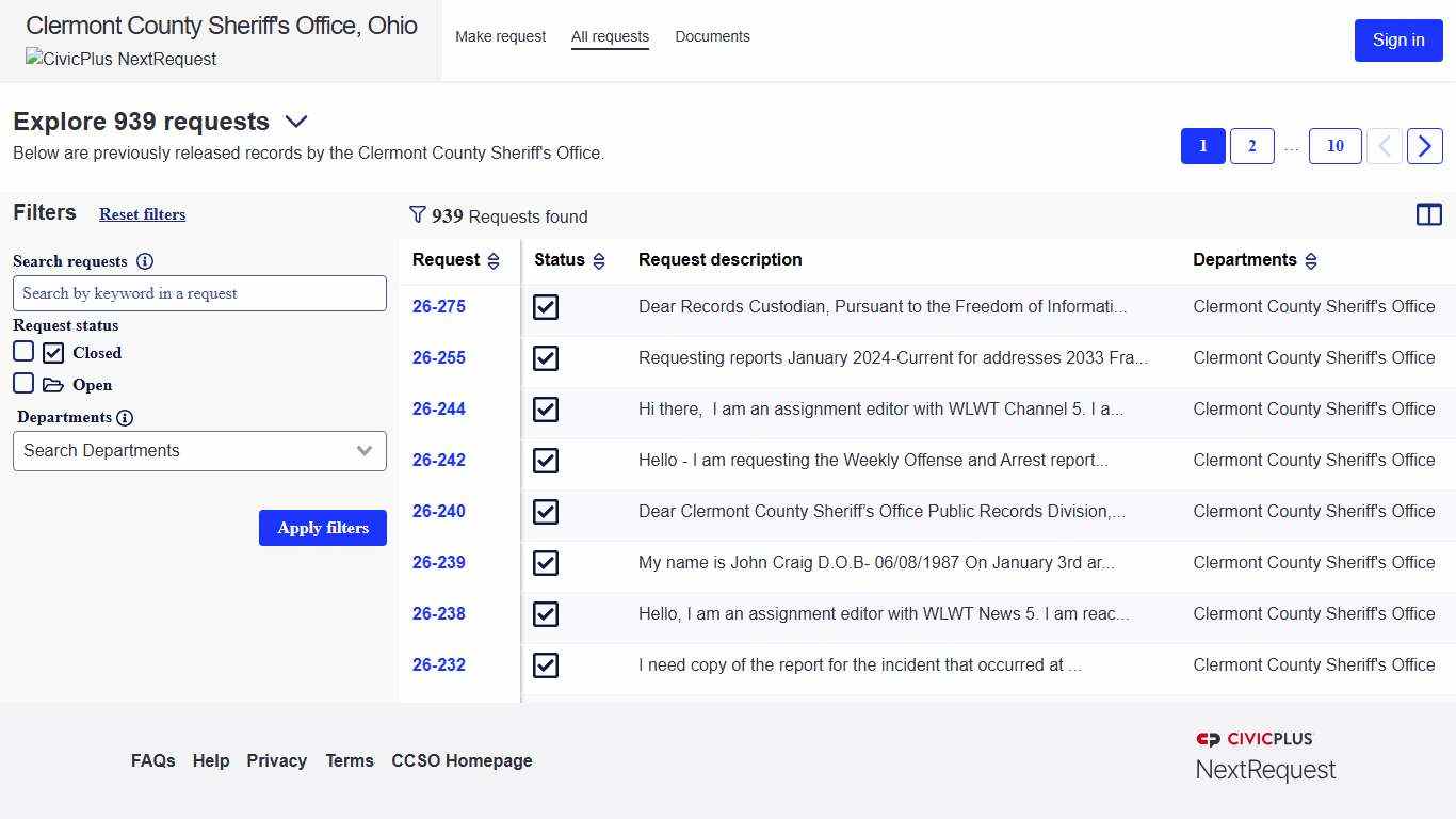 Requests - NextRequest - Modern FOIA & Public Records Request Software
